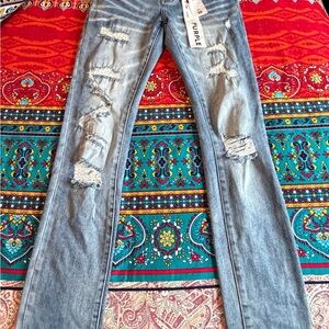 Purple Brand Distressed Blue Jeans